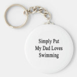 Simply Put My Dad Loves Swimming Key Chain