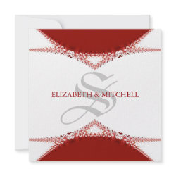 Simply Red Lace Monogram Wedding Invitation by Paperstation