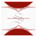 Simply Red Lace Monogram Wedding Invitation