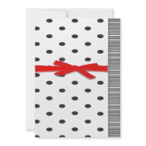 Simply Red Ribbon Black and Red Card invitations