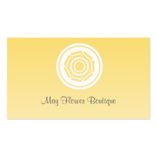 Simply Retro Flower Business Card, Yellow (front side)