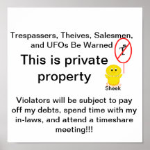 Simply Sheek No Trespassing sign Print