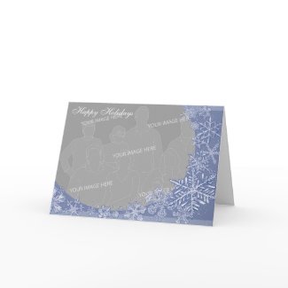 Simply Snowflakes Photo Greeting Card Option 2 card