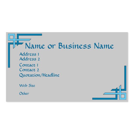 Simply Sophisticated Blue Art Deco Business Card