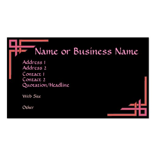Simply Sophisticated Pink Art Deco Business Card (front side)