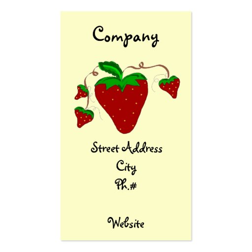 Simply Strawberries Business Card (front side)