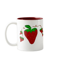 Simply Strawberries mugs by seashell2 Simply Strawberries mugs