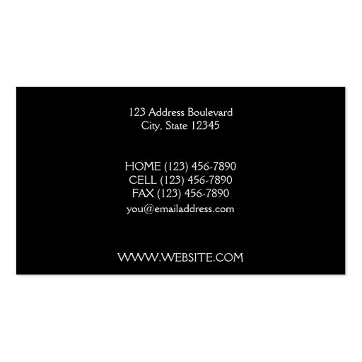 Simply Successful Business Card (back side)