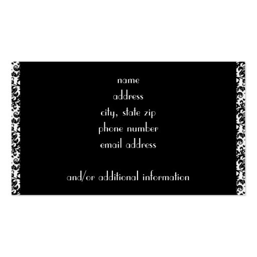 Simply Successful Damask Border Business Card Template (back side)