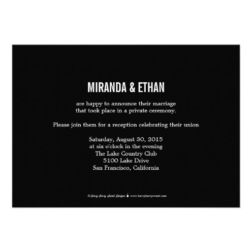 Simply Sweet Wedding Announcement - Black