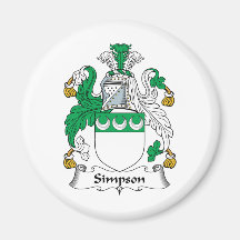 Simpson Family Crest Refrigerator Magnets