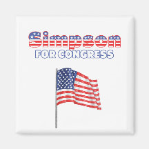 Simpson for Congress Patriotic American Flag Refrigerator Magnet