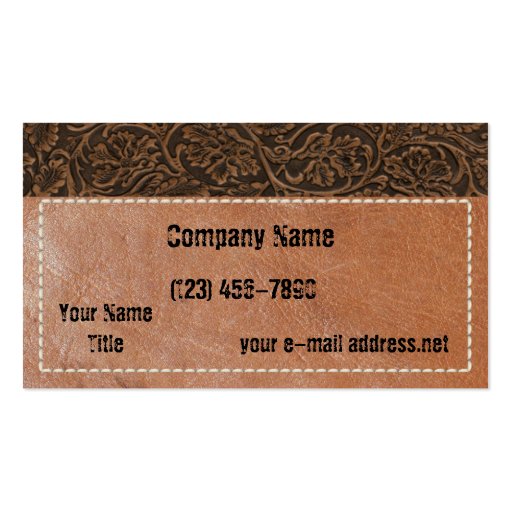 Simulated Saddle Leather Business Cards