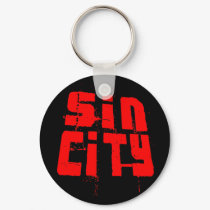 Sin City Graffiti - Red Letters keychains by artberry Sin City Graffiti - Red Letters keychains