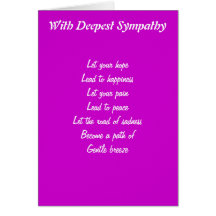 Sincere sympathy greeting cards