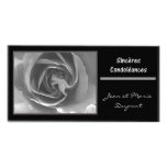 sinceres condoleances francais black white rose photo card template