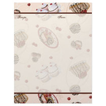 Sinful Desserts Bridal  Wedding Gift Recipe Pages Letterhead
