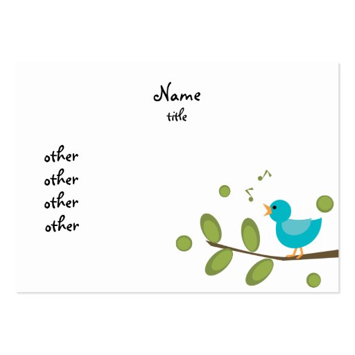 Sing-a-Song Bird Business Card Templates (front side)