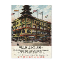 Sing Fat Chinatown San Francisco 1915 vintage Postcard