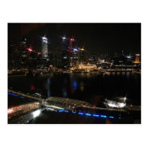 Singapore City Skyline at night Postcards
