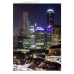 Singapore cityscape at night greeting card