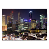 Singapore cityscape at night card