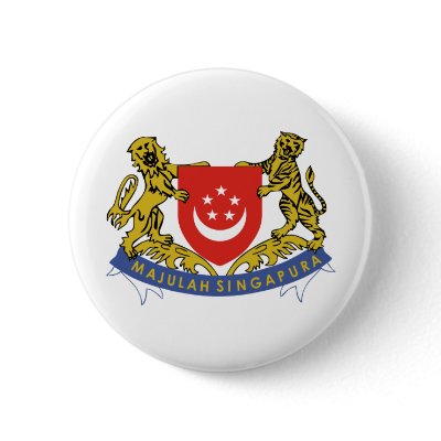 Singapore coat of arms pinback buttons by sergemayifuila