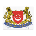 Singapore coat of arms postcards