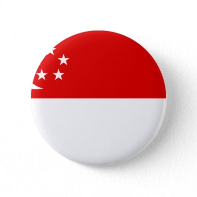 Singapore Flag Pinback Button by coolcountry. Singapore Flag.