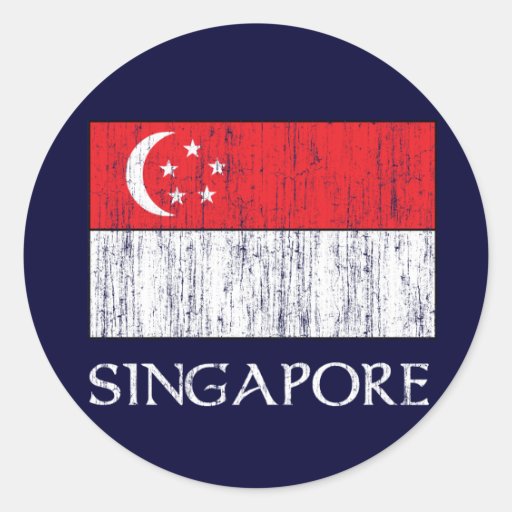 Singapore Flag Classic Round Sticker Zazzle