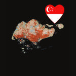 Singapore Flag Heart Map Fitted AA T-Shirt