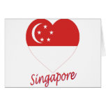 Singapore Flag Heart cards