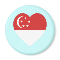 Singapore Flag Heart magnets by Vexillophile Singapore Flag Heart magnets