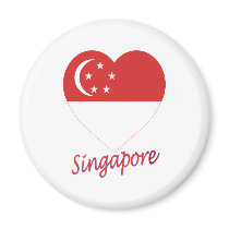 Singapore Flag Heart magnets by Vexillophile Singapore Flag Heart magnets