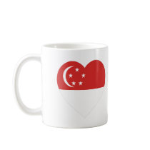 Singapore Flag Heart mugs