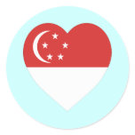 Singapore Flag Heart stickers