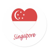 Singapore Flag Heart stickers by Vexillophile Singapore Flag Heart stickers