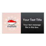 Singapore Flag Map 2.0 Personalized Photo Card