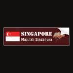 Singapore Flag Map Text Bumper Sticker