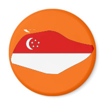 Singapore flag map magnets by FlagStore Singapore flag map magnets