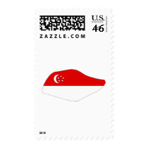 Singapore flag map postage