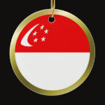 Singapore Fisheye Flag Ornament
