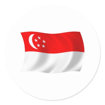Singapore Flag Sticker from Zazzle.