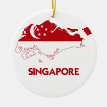 SINGAPORE MAP CHRISTMAS TREE ORNAMENTS