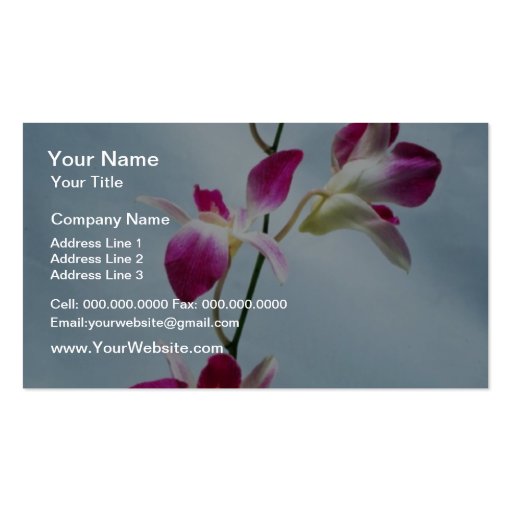 Singapore orchid flowers business card (front side)