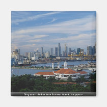 Singapore skyline from Sentosa Island, Singapore magnets