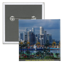 Singapore skyline with Tanjong Container Port, Sin Buttons