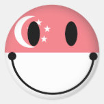 Singapore Smiley Round Sticker