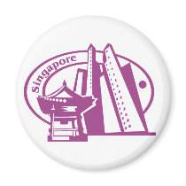 Singapore Stamp magnets by alternateworlds Singapore Stamp magnets