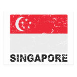 Singapore Vintage Flag Postcards